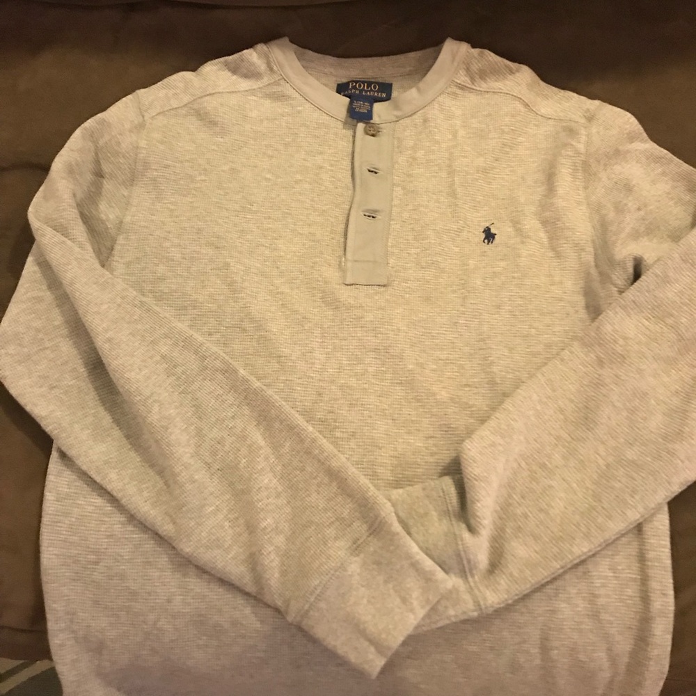 Thermal gray size medium long sleeve polo